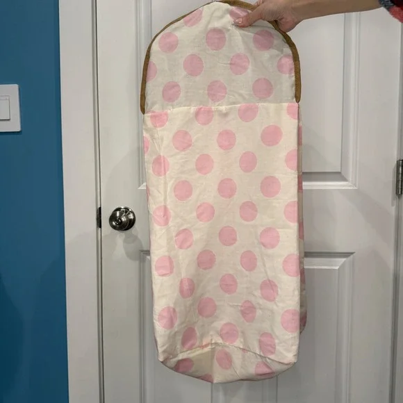 Monkey Nursery Diaper Stacker Hanging Organizer Pink Polka Dot Zebra Print - Picture 7 of 7